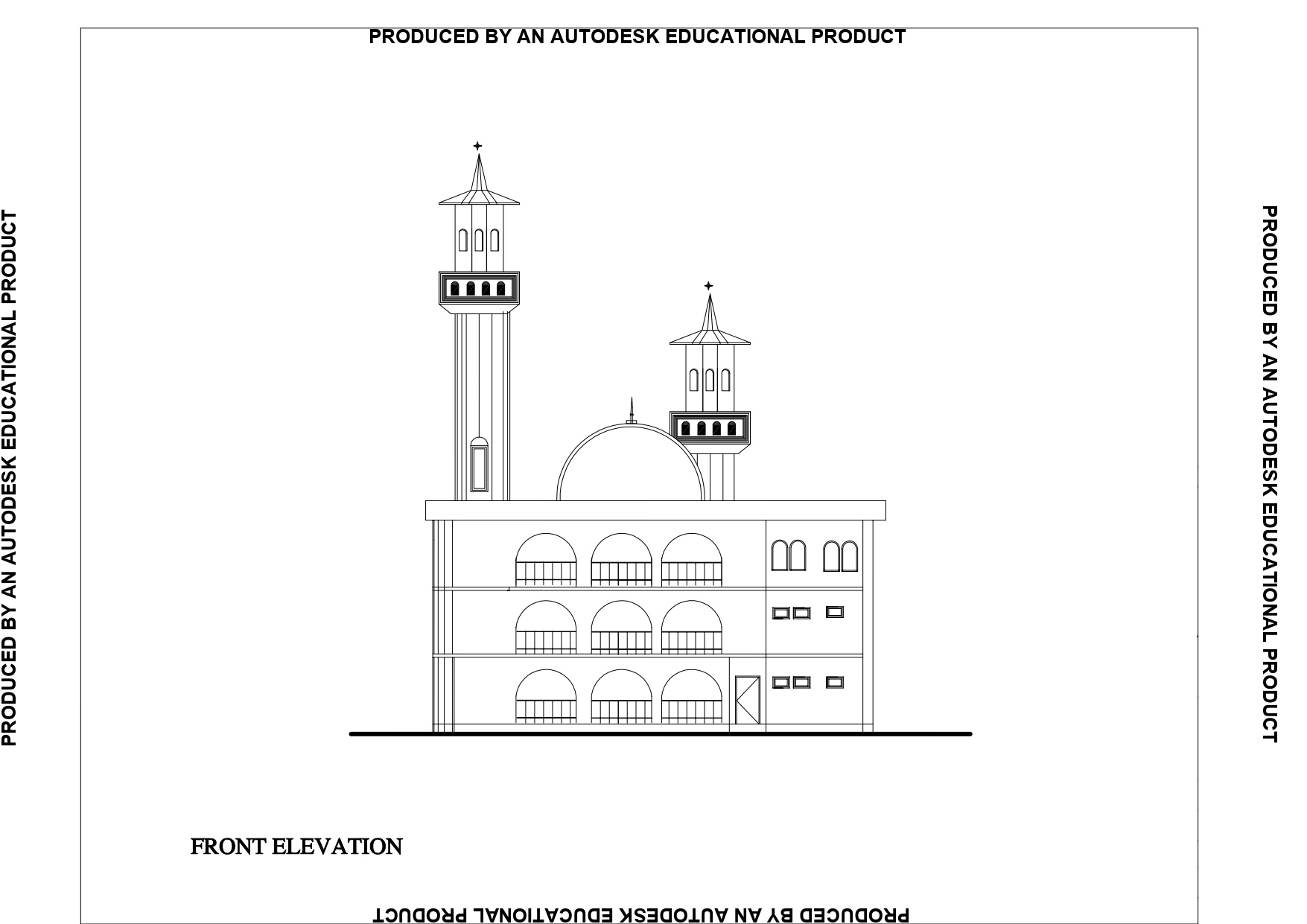 Architectural plan for the mosque